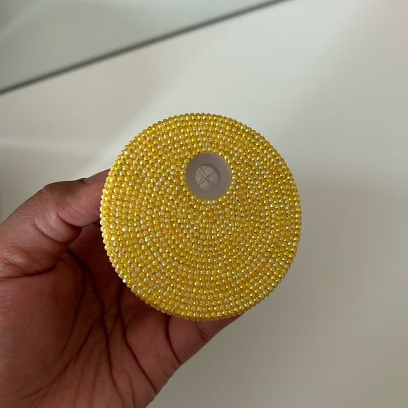 Handcrafted Yellow Rhinestone lid for Glass cups! - Picture 4 of 4